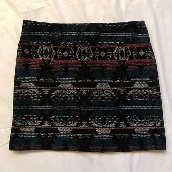 Kenar Mini Skirt Size 6 Boho Aztec Print Fall Western Style - Picture 3 of 9